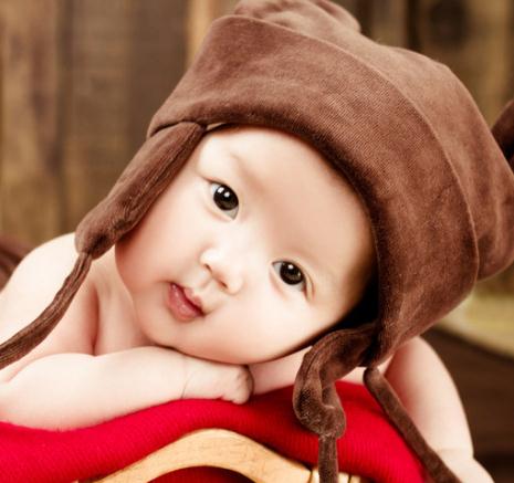 奇妙娃娃儿童摄影棕色帽子