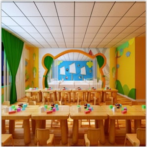 松苑国际幼儿园桌子