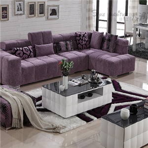 格调布艺沙发紫色沙发