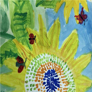 八哥儿童美术向日葵