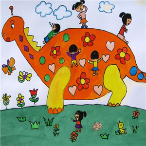 恐龙蛋蛋儿童之家托班绘画爬着