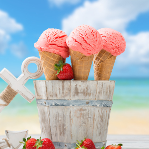 七彩冰淇淋店草莓味