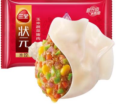 三全速冻水饺玉米蔬菜水饺