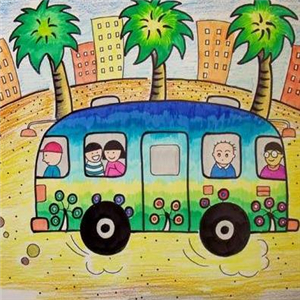 彩斑儿童美术公交