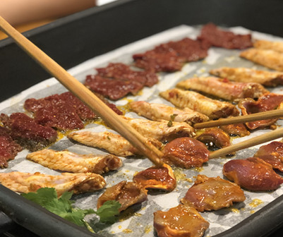 韩聚场石板烤肉蔬菜