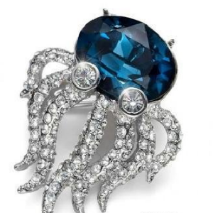  Olivier Bell crystal ornament brooch