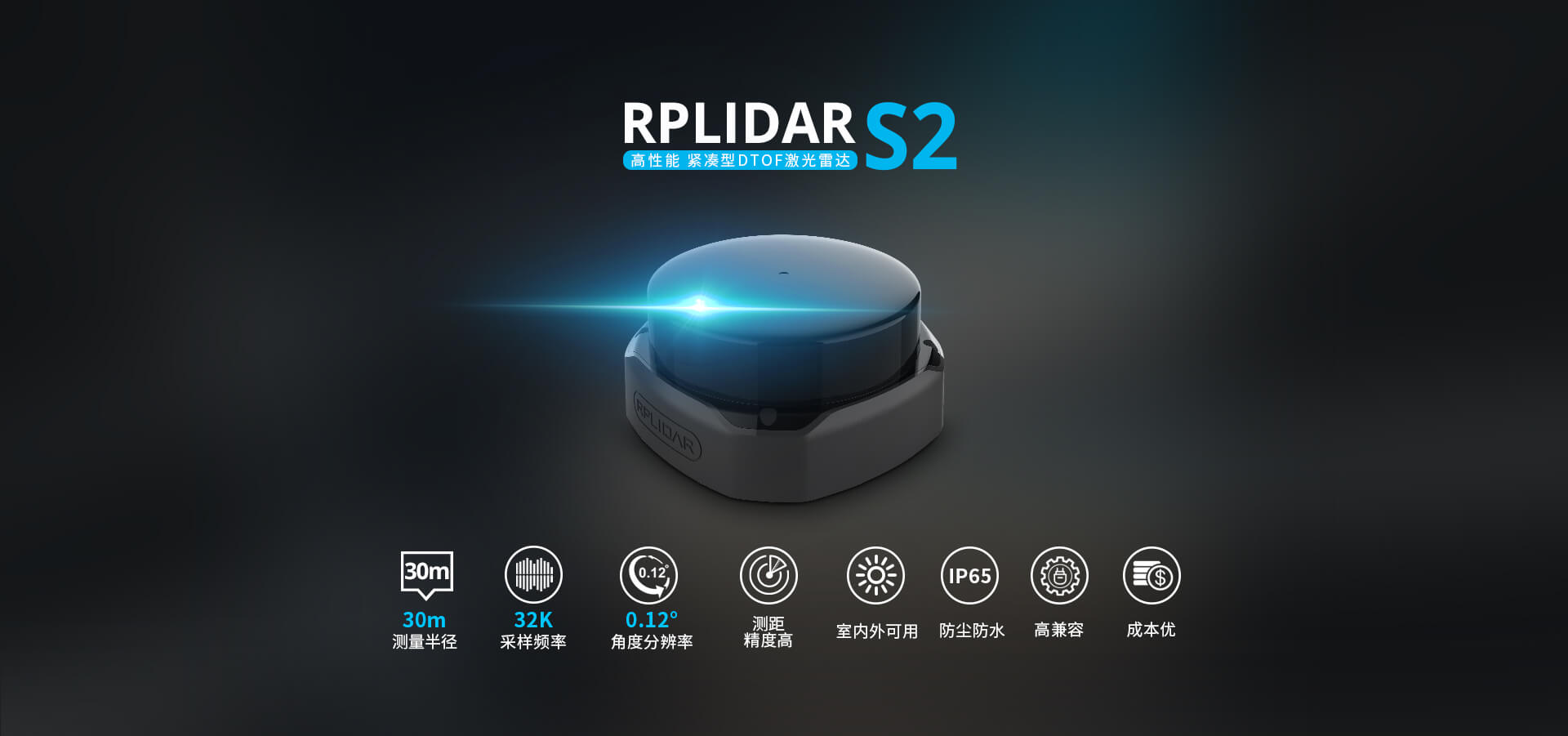 RPLIDAR S2高性能 紧凑型 DTOF激光雷达
