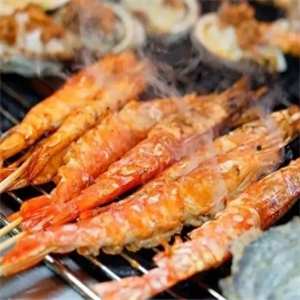 海鲜烧烤海虾