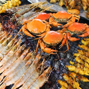 海鲜烧烤螃蟹